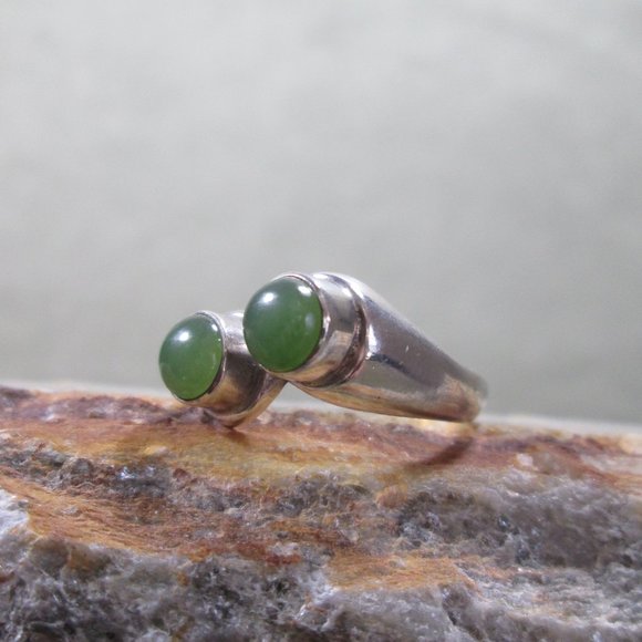 WhyteWing Jewelry - Sterling Silver Jade Ring TWIN SUN Studio Design